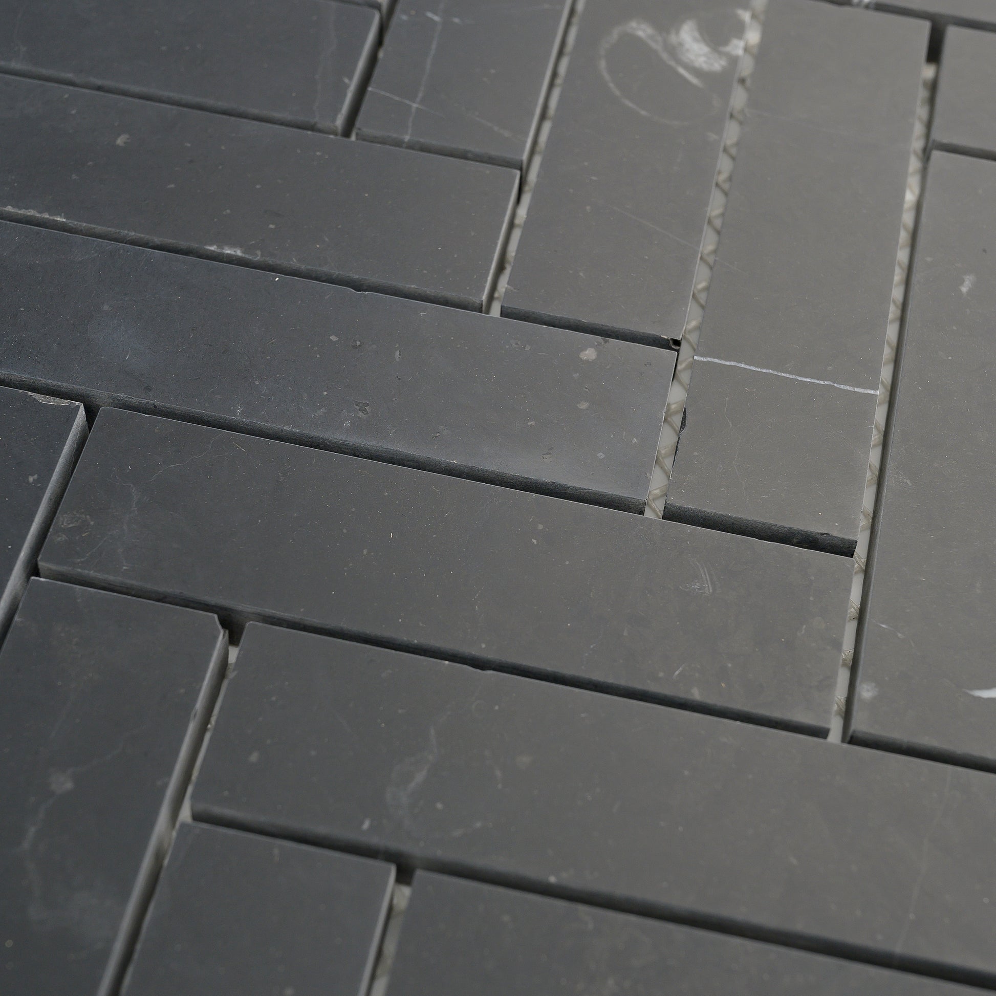 Nero Marquina 1x4 Herringbone Mosaic Marble Tile | Honed-Main Inventory-All Products,Natural Stone-Riad Tile