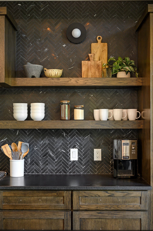 Nero Marquina 1x4 Herringbone Mosaic Marble Tile | Honed-Main Inventory-All Products,Natural Stone-Riad Tile
