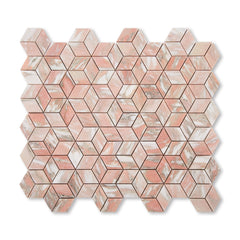 Norwegian Rose Diamond Mosaic Marble Tile | Honed