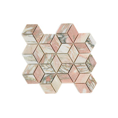 Norwegian Rose Diamond Mosaic Marble Tile | Honed