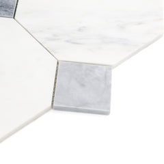 Octagon & Dot Octodot Casablanca Carrara & Bardiglio Grey Marble Tile | Honed