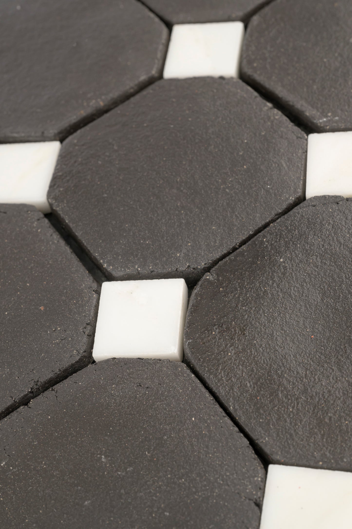 Octagon Black Terracotta 4" & Bouchon White Marble Bundle | Octadot Checkerboard-Main Inventory-All Products,Checkerboard,Terracotta-Riad Tile