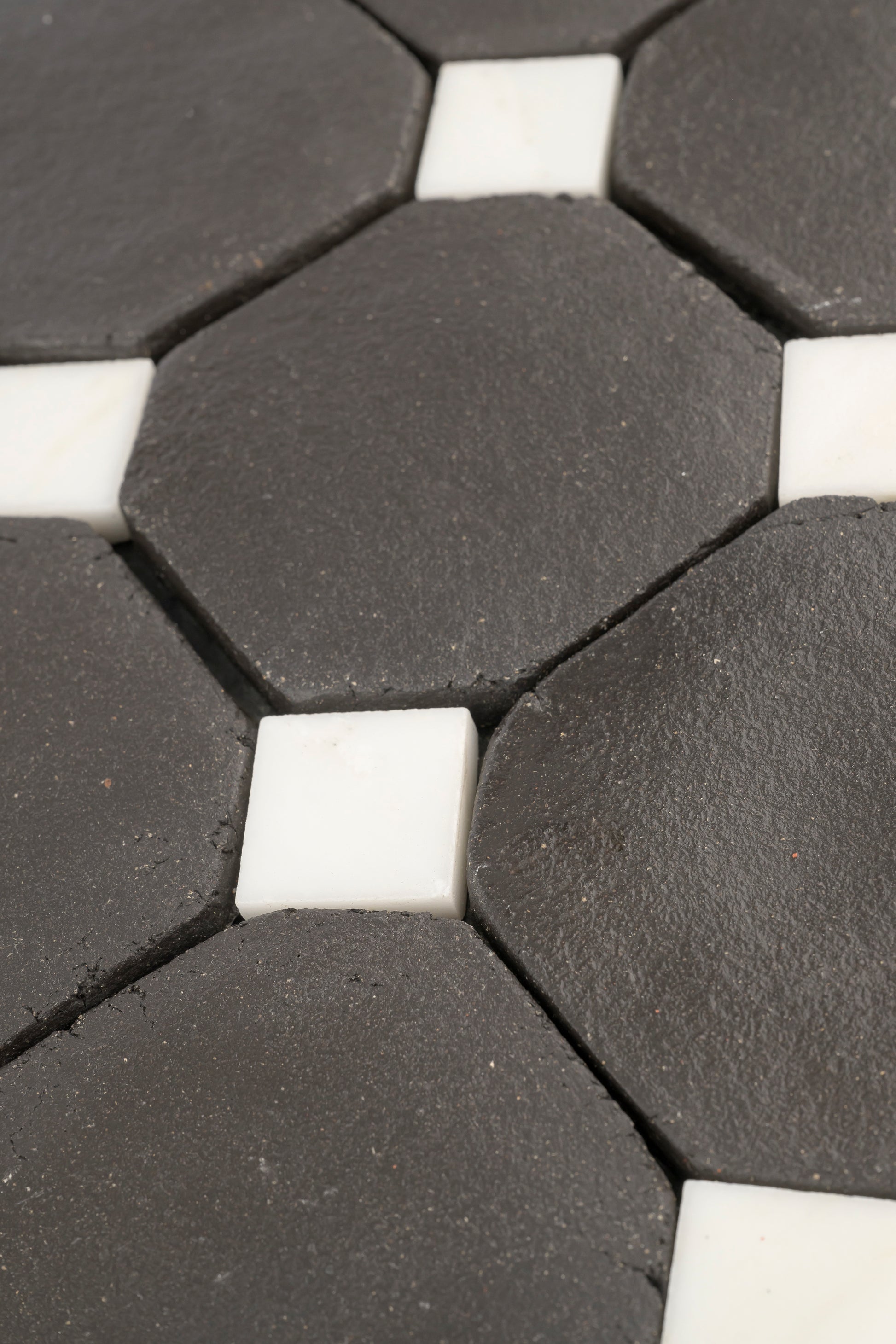 Octagon Black Terracotta 4" & Bouchon White Marble Bundle | Octadot Checkerboard-Main Inventory-All Products,Checkerboard,Terracotta-Riad Tile