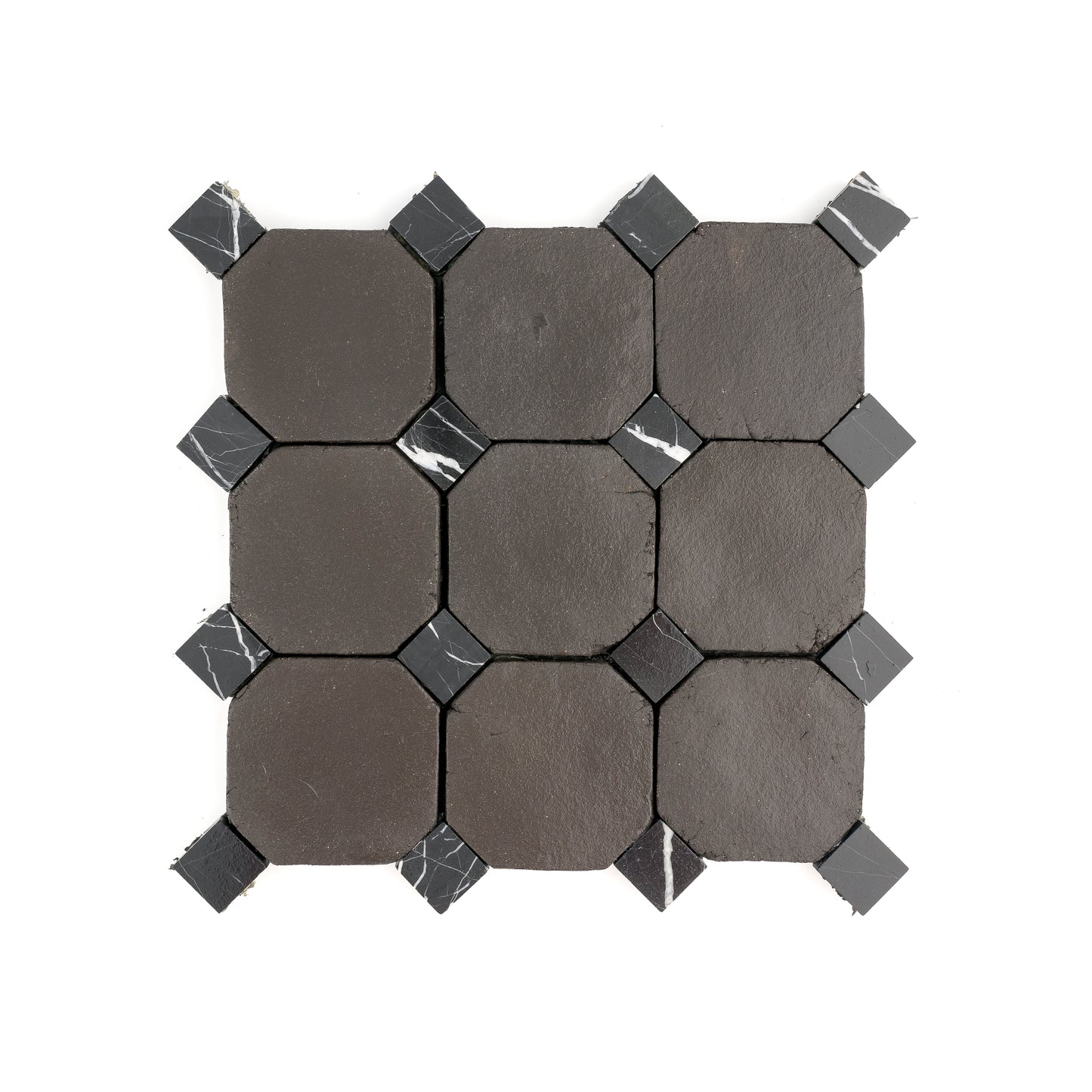 Octagon Black Terracotta 4" & Bouchon Black Marble Bundle | Octadot Checkerboard-Main Inventory-All Products,Checkerboard,Terracotta-Riad Tile