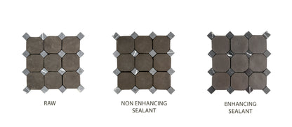Octagon Black Terracotta 4" & Bouchon Black Marble Bundle | Octadot Checkerboard-Main Inventory-All Products,Checkerboard,Terracotta-Riad Tile