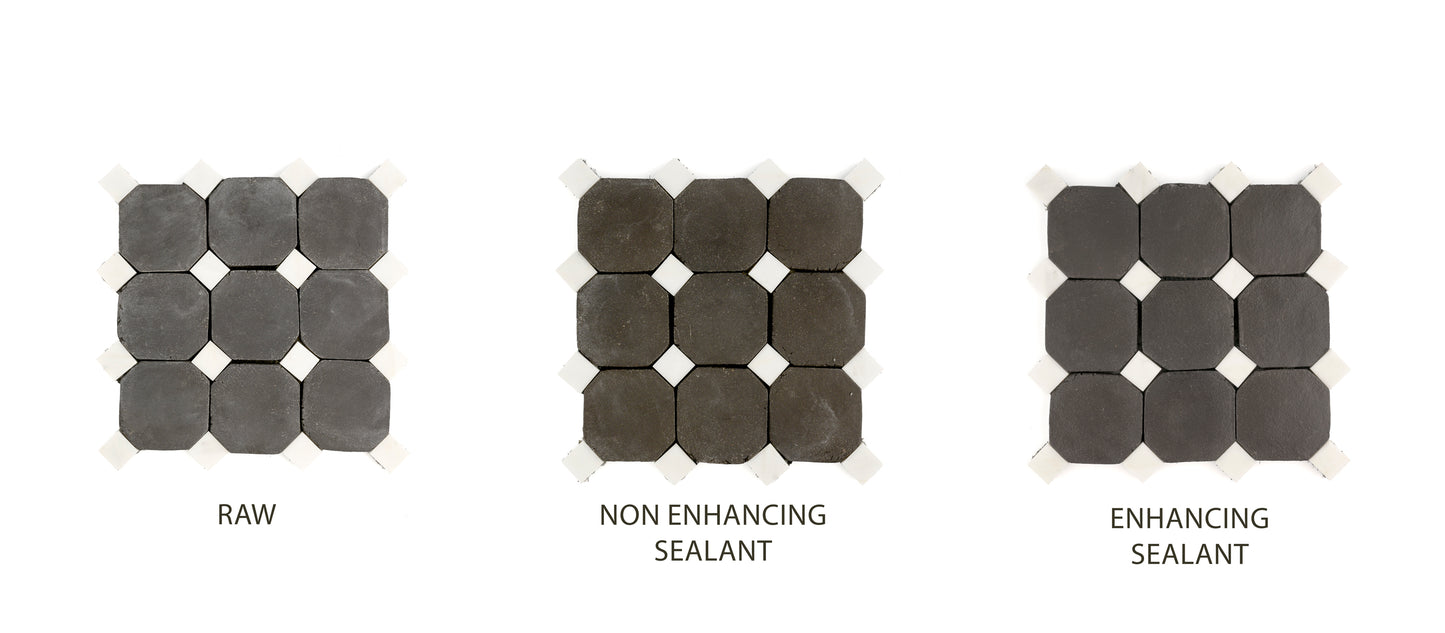 Octagon Black Terracotta 4" & Bouchon White Marble Bundle | Octadot Checkerboard-Main Inventory-All Products,Checkerboard,Terracotta-Riad Tile