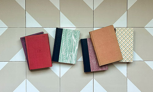 Ceramic pattern tile in white and beige-Riad Tile