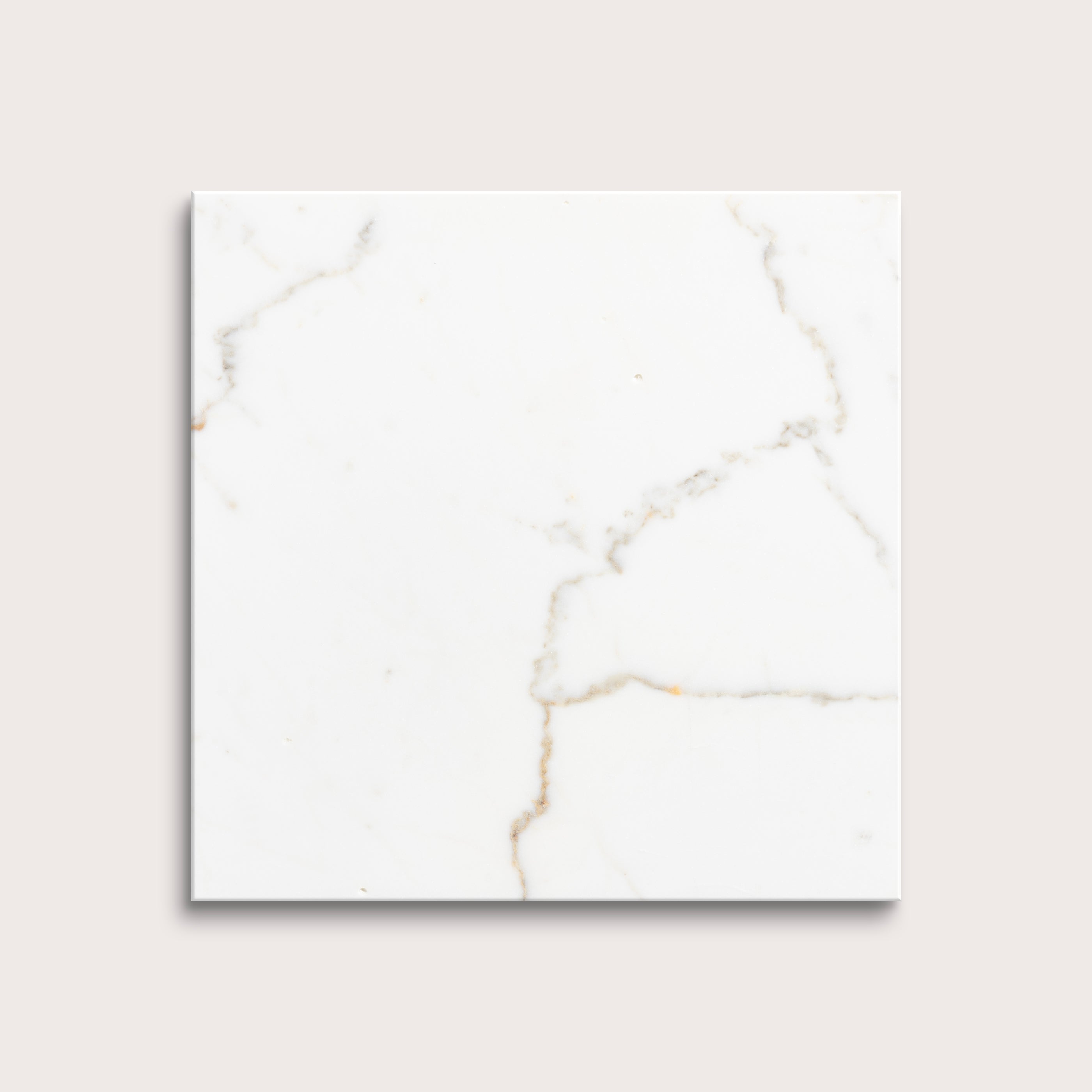 calacatta gold Marble tiles on a light gray background