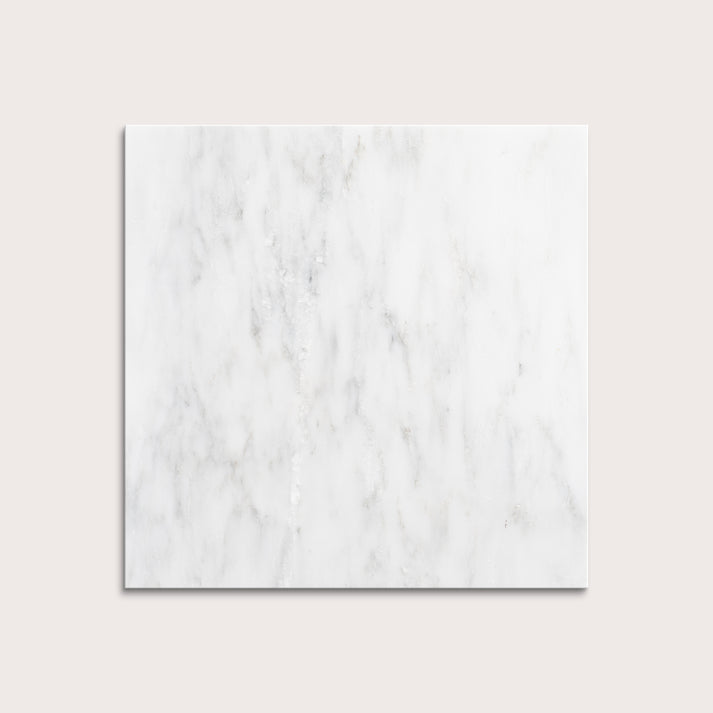 White casablanca carrara marble tiles on a light gray background