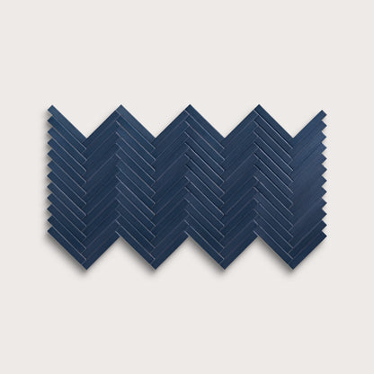 Abyss ceramic tile, 1 by 6 inch herringbone mosaic, matte finish