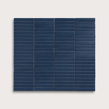 Abyss ceramic tile, 1 by 6 inch stacked mosaic, matte finish