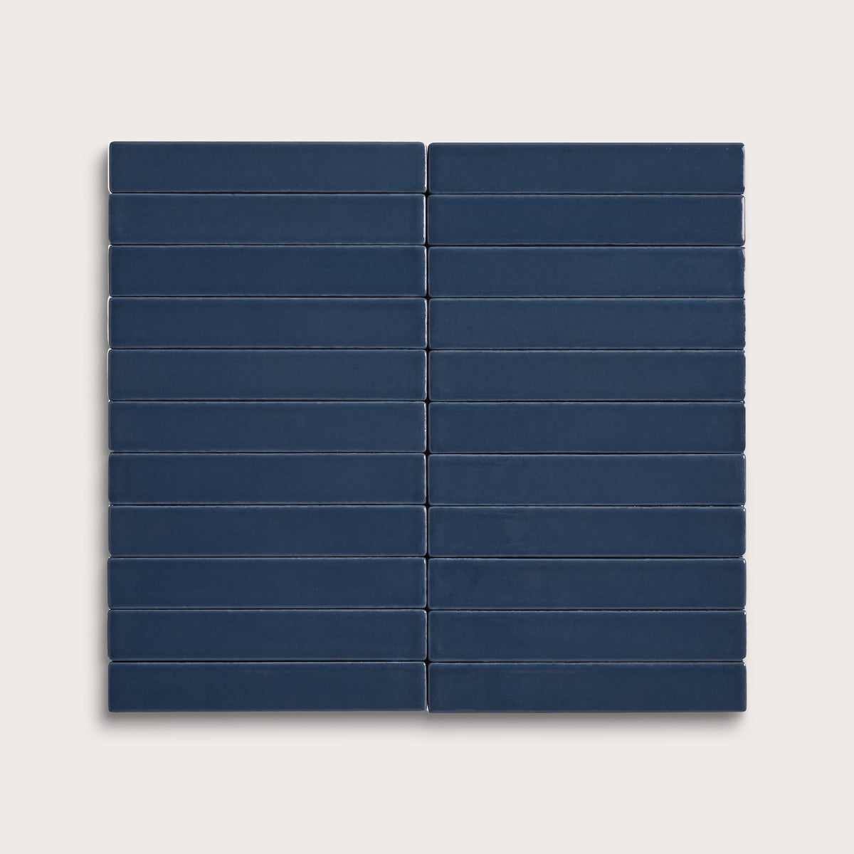 Abyss ceramic tile, 1 by 6 inch stacked mosaic, matte finish