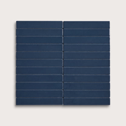 Abyss ceramic tile, 1 by 6 inch stacked mosaic, matte finish