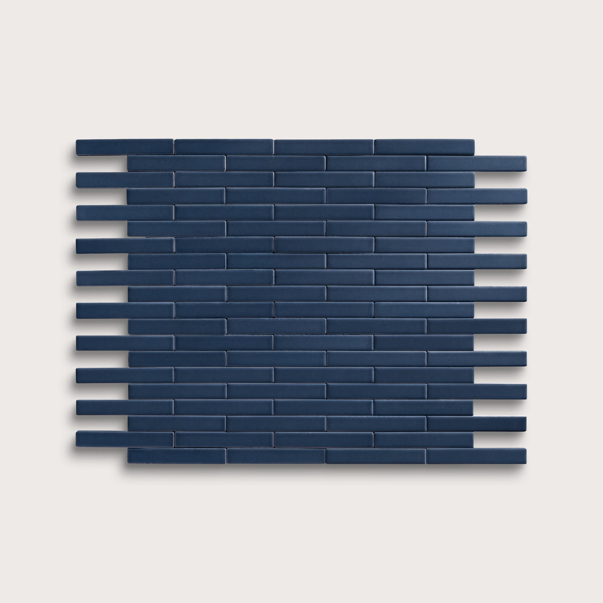 Abyss ceramic tile, 1 by 6 inch subway mosaic, matte finish