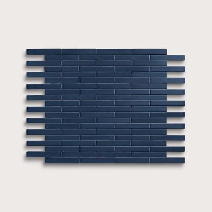 Abyss ceramic tile, 1 by 6 inch subway mosaic, matte finish