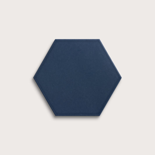 Abyss ceramic tile, 8 inch hex, matte finish