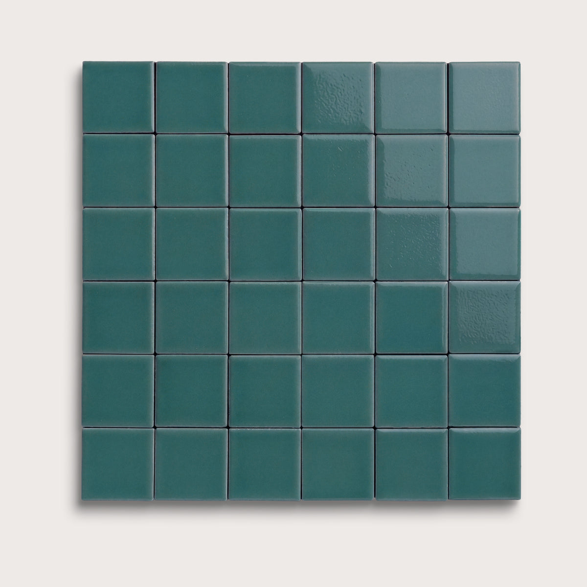 Aegean Blue ceramic tile, 2 by 2 inch mosaic, gloss finish