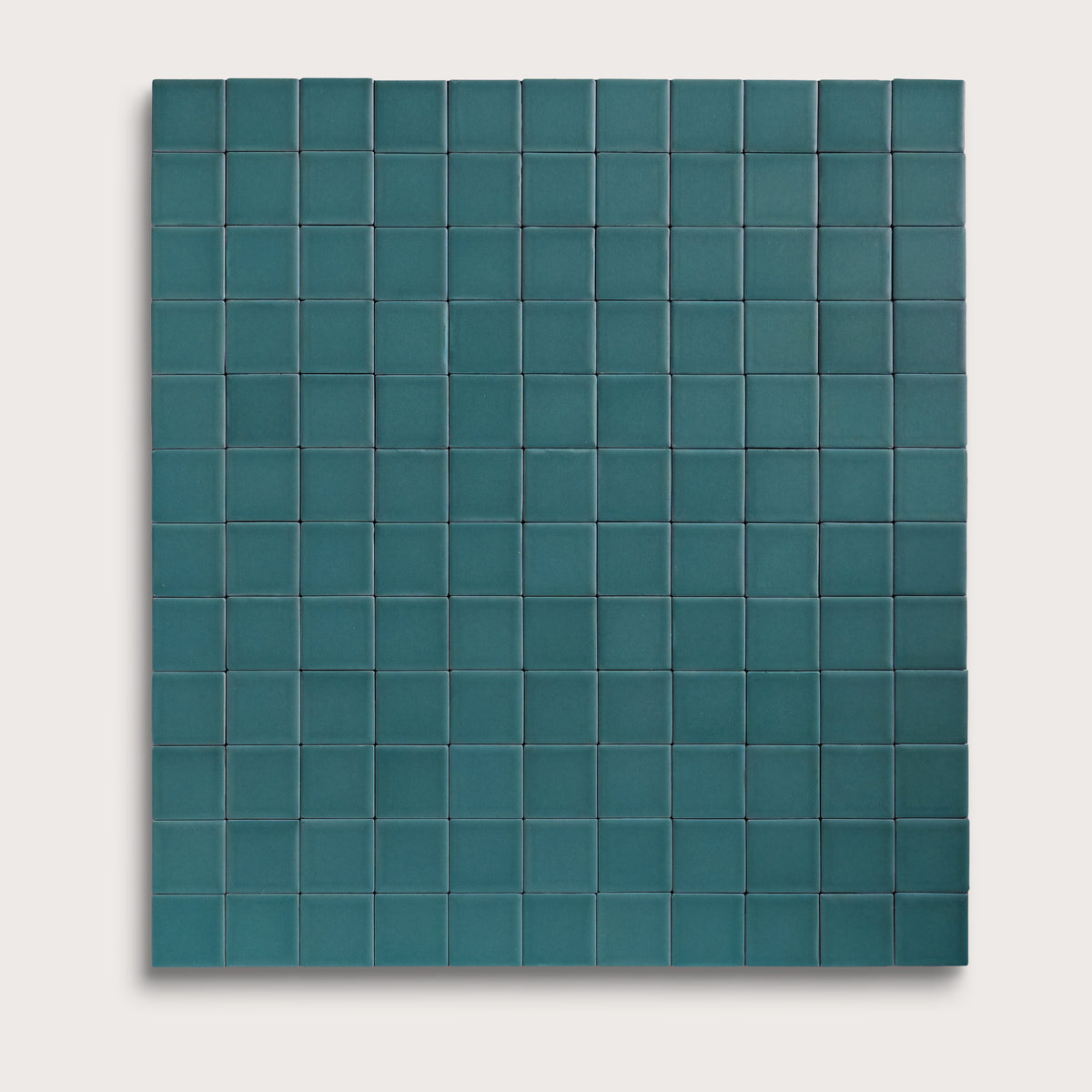 Aegean Blue ceramic tile, 2 by 2 inch mosaic, matte finish