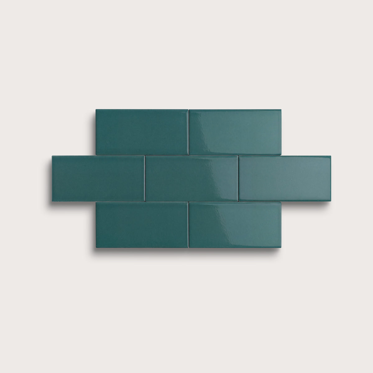 Aegean Blue ceramic tile, 2 by 4 inches, gloss finish