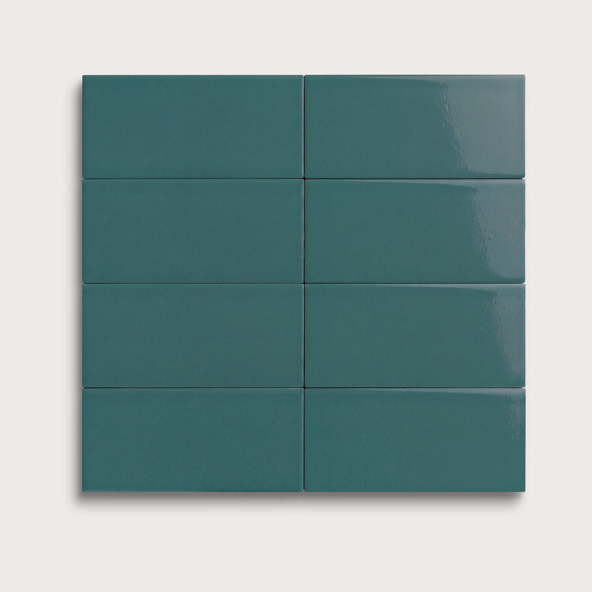 Aegean Blue ceramic tile, 2 by 4 inches, gloss finish