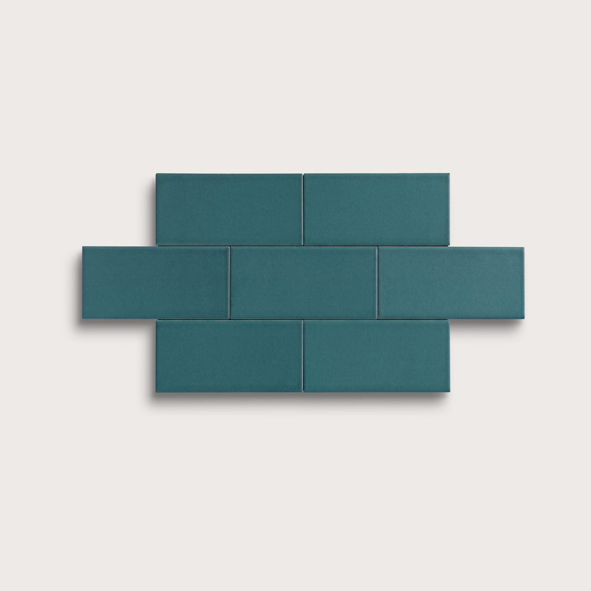 Aegean Blue ceramic tile, 2 by 4 inches, matte finish