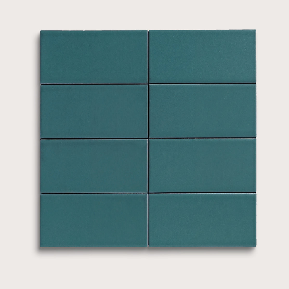 Aegean Blue ceramic tile, 2 by 4 inches, matte finish