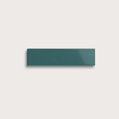 Aegean Blue ceramic tile, 2 by 8 inches, gloss finish