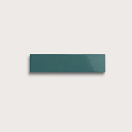 Aegean Blue ceramic tile, 2 by 8 inches, gloss finish