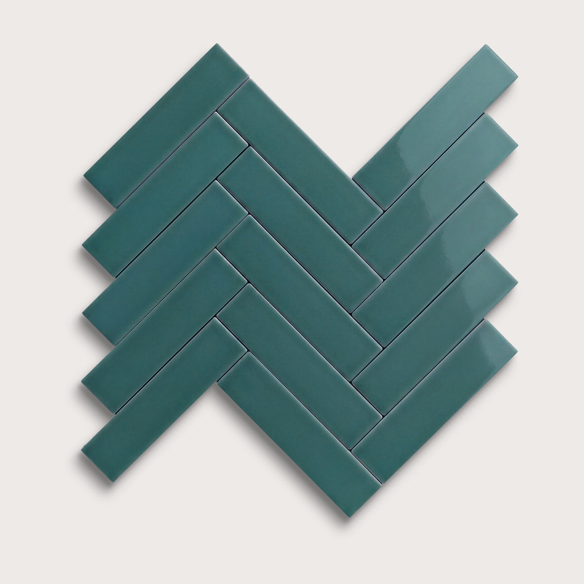 Aegean Blue ceramic tile, 2 by 8 inches, gloss finish