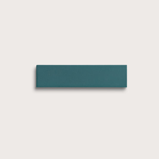 Aegean Blue ceramic tile, 2 by 8 inches, matte finish