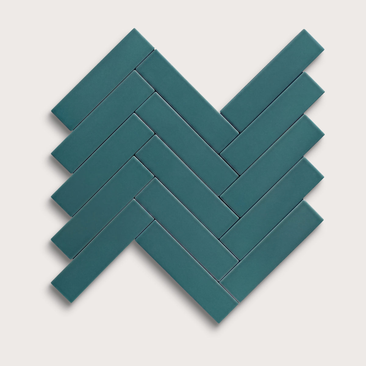 Aegean Blue ceramic tile, 2 by 8 inches, matte finish