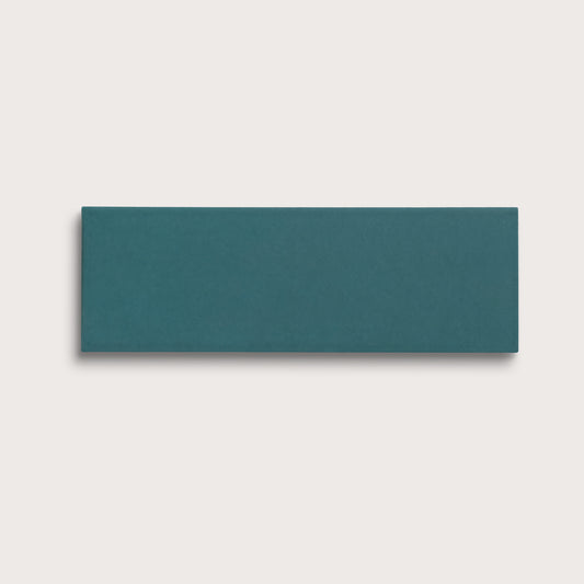 Aegean Blue ceramic tile, 4 by 12 inches, matte finish