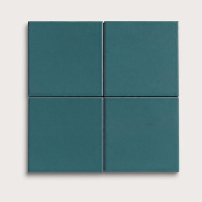 Aegean Blue ceramic tile, 4 by 4 inches, matte finish