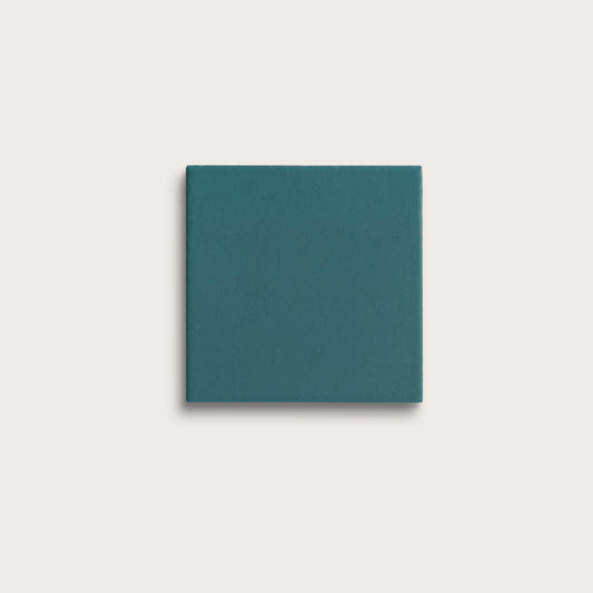 Aegean Blue ceramic tile, 4 by 4 inches, matte finish