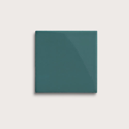 Aegean Blue ceramic tile, 6 by 6 inches, gloss finish
