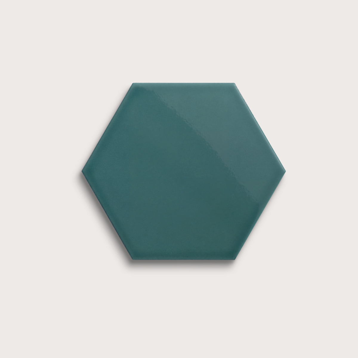 Aegean Blue ceramic tile, 8 inch hex, gloss finish