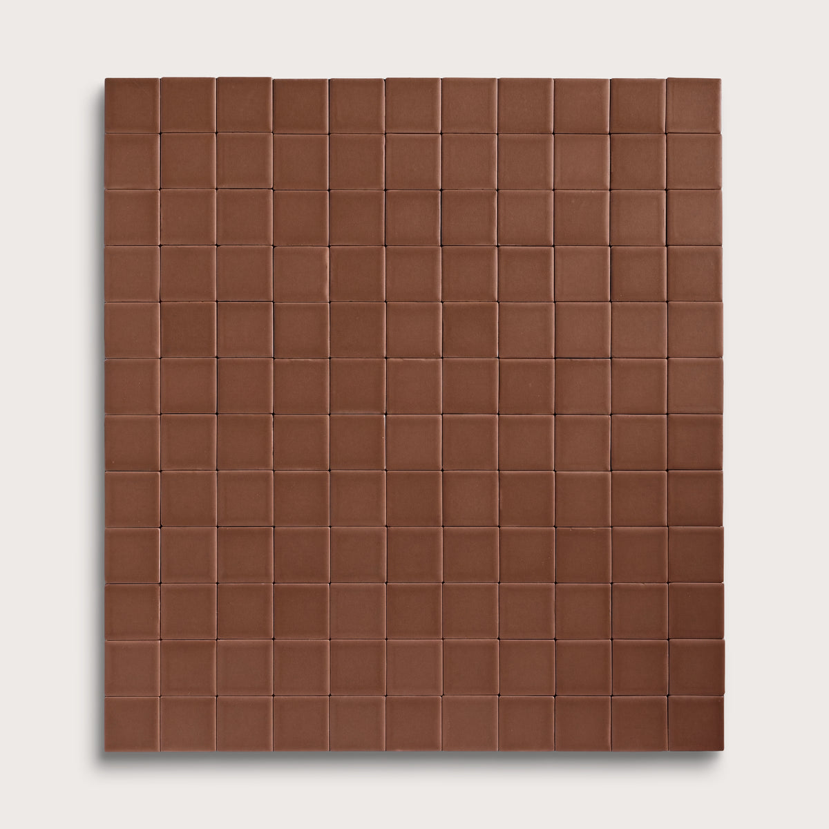 Amber ceramic tile, 2 by 2 inch mosaic, matte finish