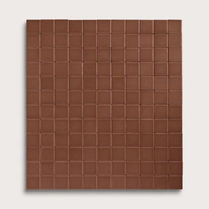 Amber ceramic tile, 2 by 2 inch mosaic, matte finish