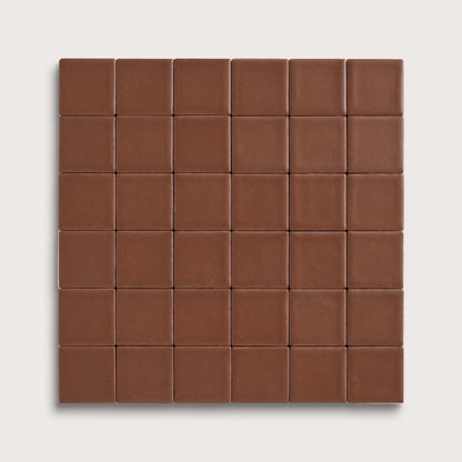 Amber ceramic tile, 2 by 2 inch mosaic, matte finish