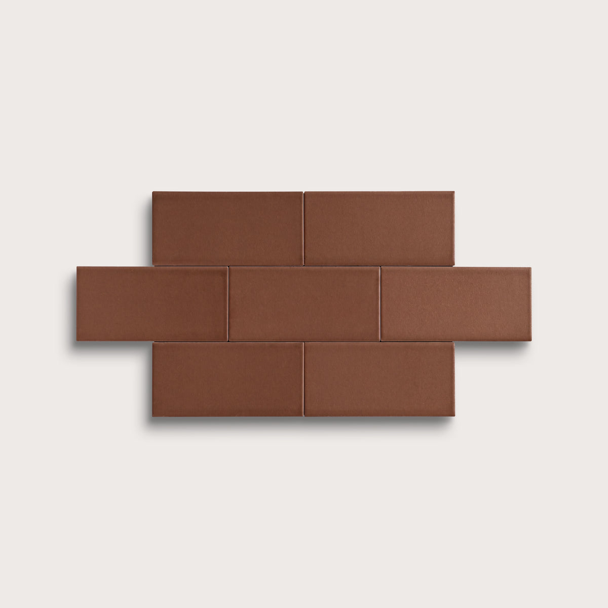 Amber ceramic tile, 2 by 4 inches, matte finish