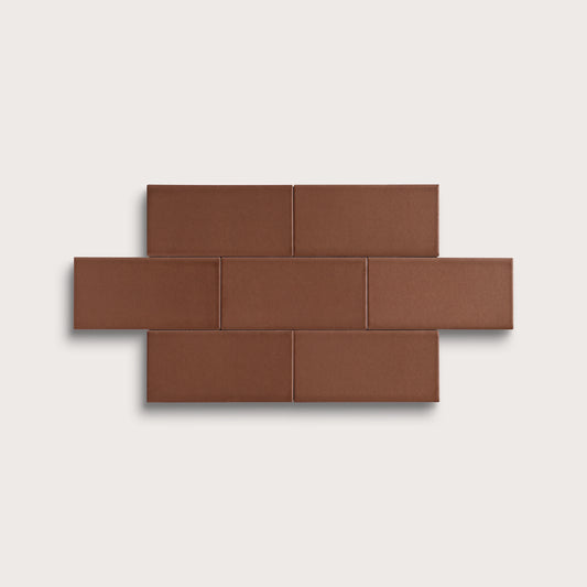 Amber ceramic tile, 2 by 4 inches, matte finish