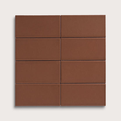 Amber ceramic tile, 2 by 4 inches, matte finish