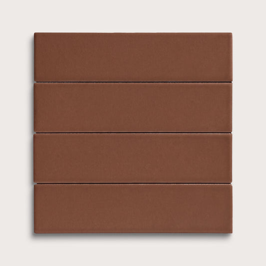 Amber ceramic tile, 2 by 8 inches, matte finish