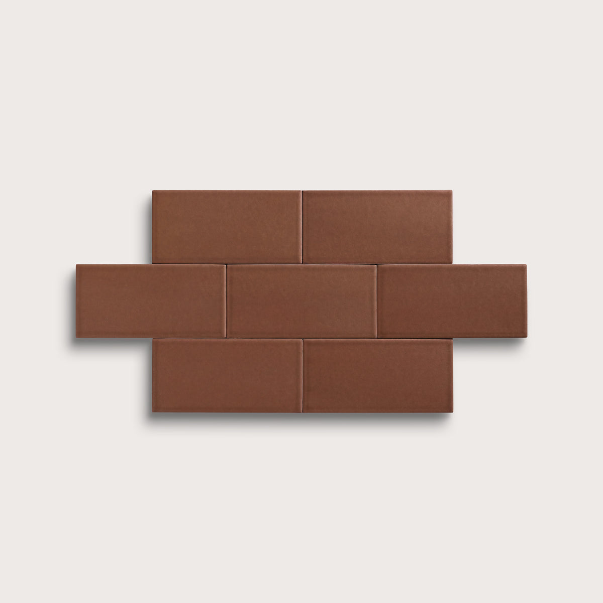 Amber ceramic tile, 3 by 6 inches, matte finish