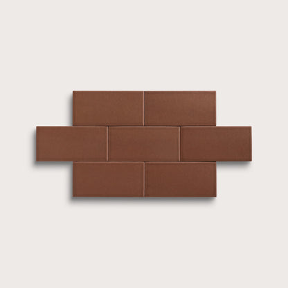 Amber ceramic tile, 3 by 6 inches, matte finish