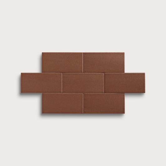 Amber ceramic tile, 3 by 6 inches, matte finish