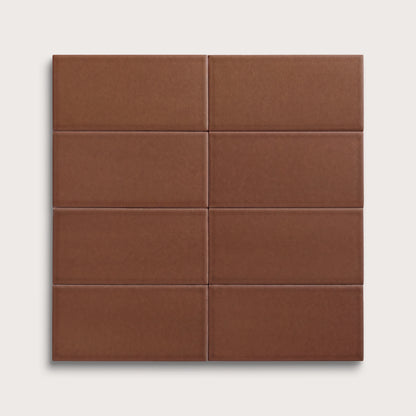Amber ceramic tile, 3 by 6 inches, matte finish