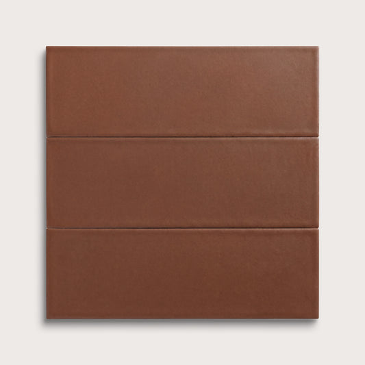 Amber ceramic tile, 4 by 12 inches, matte finish