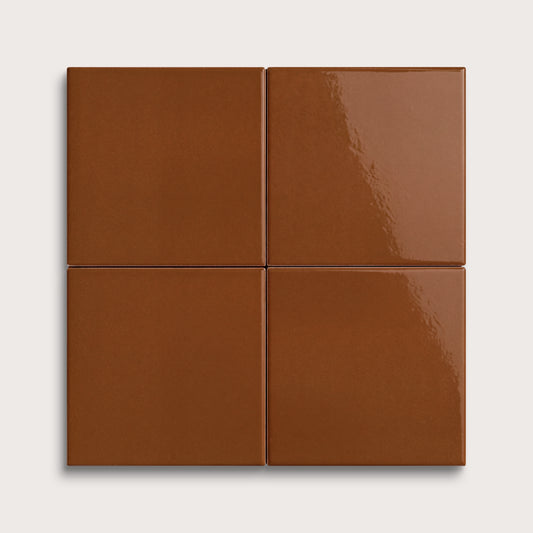 Amber ceramic tile, 4 by 4 inches, gloss finish