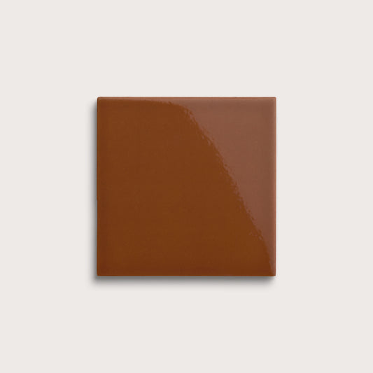 Amber ceramic tile, 6 by 6 inches, gloss finish